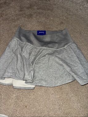 Gray High-Waist Flared Skirt